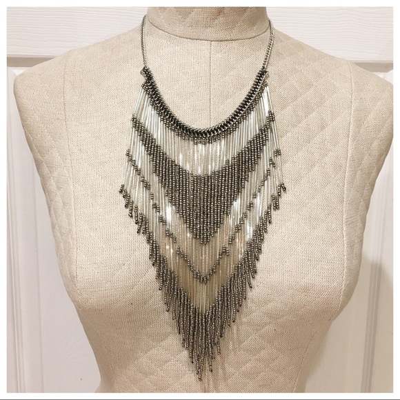 bp Jewelry - Beaded Fringe Statement Necklace